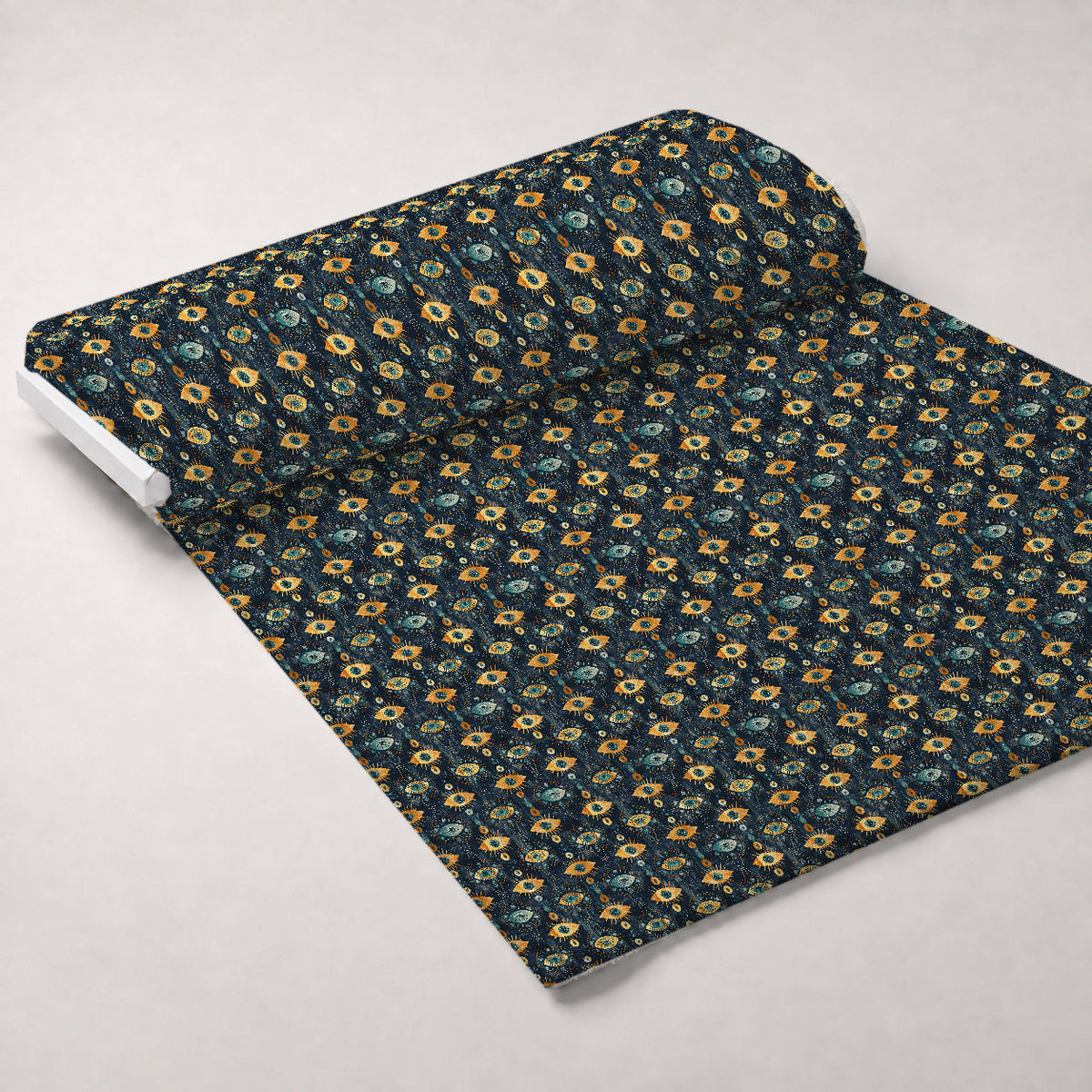 Evil Eye Pattern 1 Fleece Fabric — fleece fabric unrolled bolt preview (mv-fleece-v1:bolt)