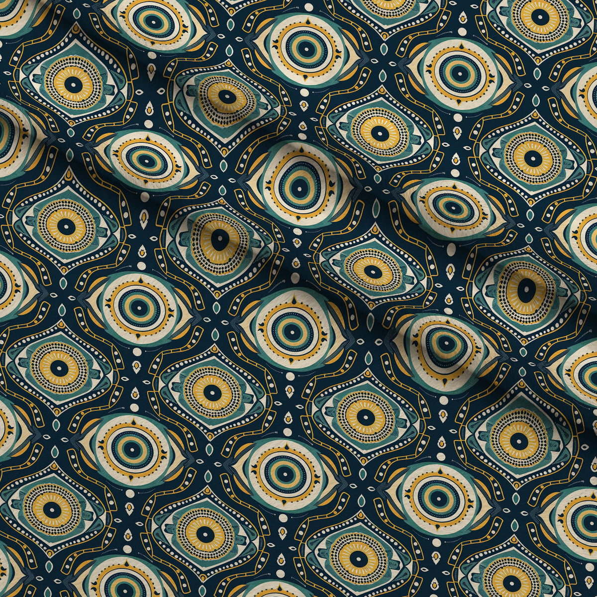 Evil Eye Pattern 3 Fleece Fabric — fleece fabric folded close-up preview (mv-fleece-v1:lying)