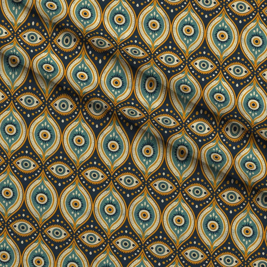Evil Eye Pattern 4 Fleece Fabric — fleece fabric folded close-up preview (mv-fleece-v1:lying)