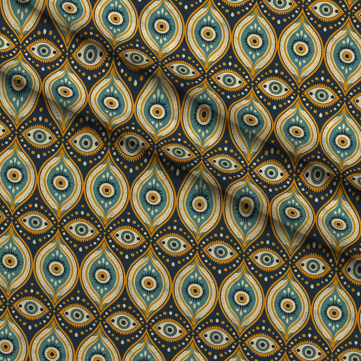 Evil Eye Pattern 4 Fleece Fabric — fleece fabric folded close-up preview (mv-fleece-v1:lying)