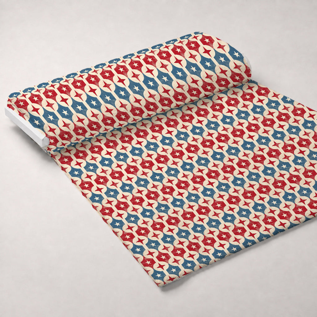 Faded Americana Pattern 12 Fleece Fabric — fleece fabric unrolled bolt preview (mv-fleece-v1:bolt)