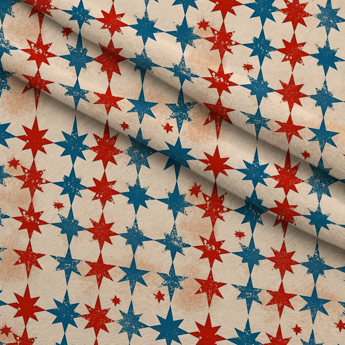 Faded Americana Pattern 16 Fleece Fabric — fleece fabric folded close-up preview (mv-fleece-v1:lying)