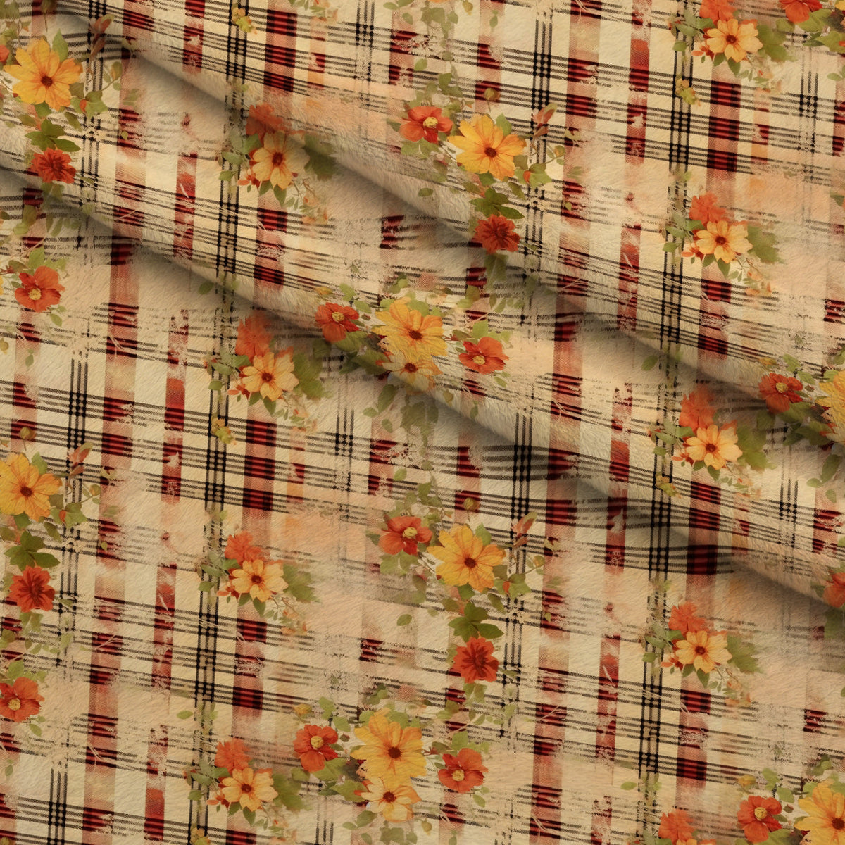 Faded Farmhouse Blooms Pattern 13 Fleece Fabric — fleece fabric folded close-up preview (mv-fleece-v1:lying)