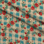 Faded Farmhouse Blooms Pattern 3 Fleece Fabric — fleece fabric folded close-up preview (mv-fleece-v1:lying)