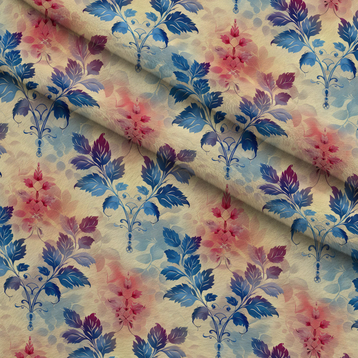Faded Foliage Pattern 9 Fleece Fabric — fleece fabric folded close-up preview (mv-fleece-v1:lying)