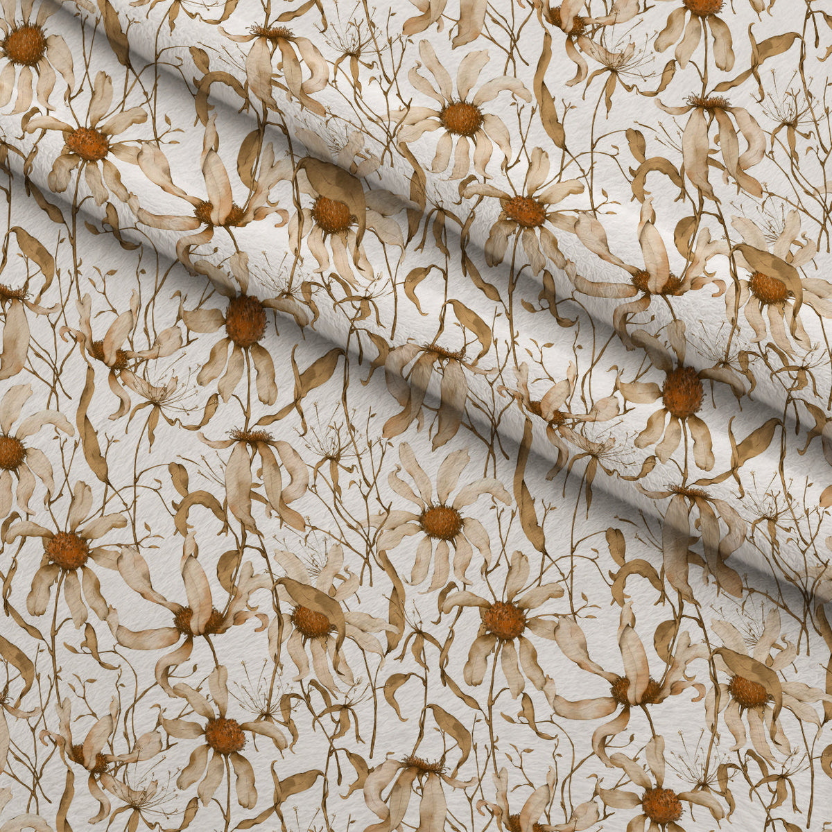 Faded Petals Pattern 1 Fleece Fabric — fleece fabric folded close-up preview (mv-fleece-v1:lying)