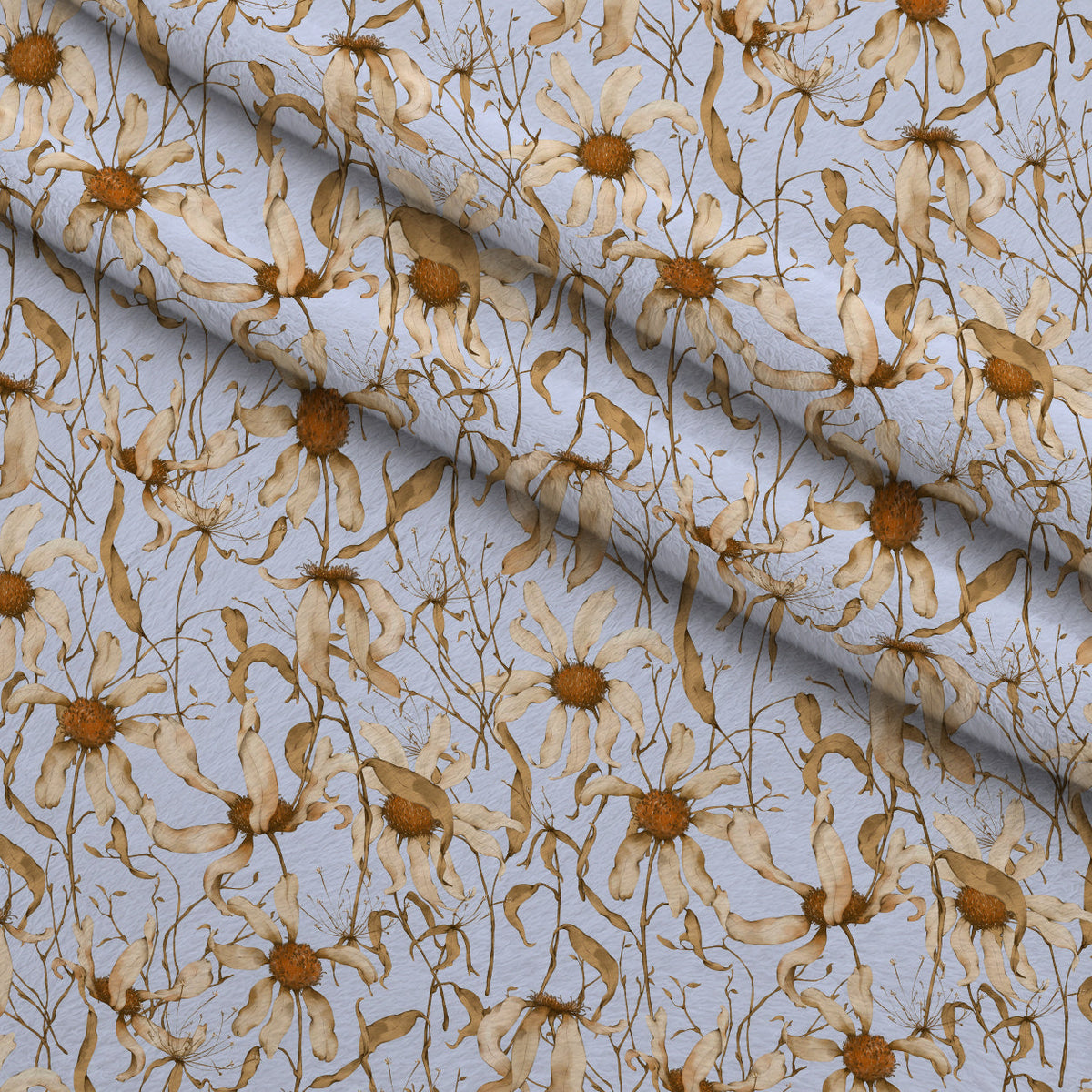 Faded Petals Pattern 2 Fleece Fabric — fleece fabric folded close-up preview (mv-fleece-v1:lying)