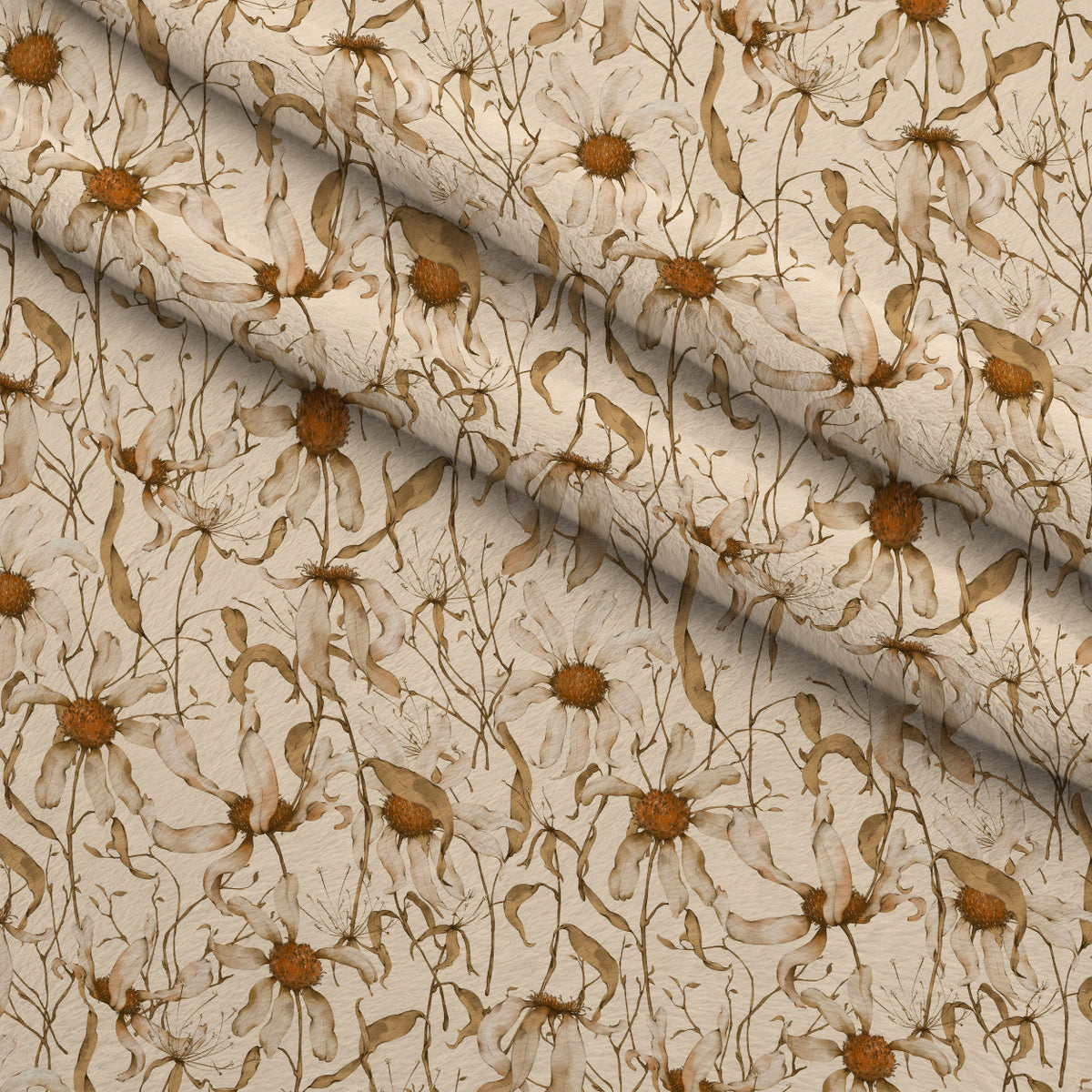 Faded Petals Pattern 3 Fleece Fabric — fleece fabric folded close-up preview (mv-fleece-v1:lying)