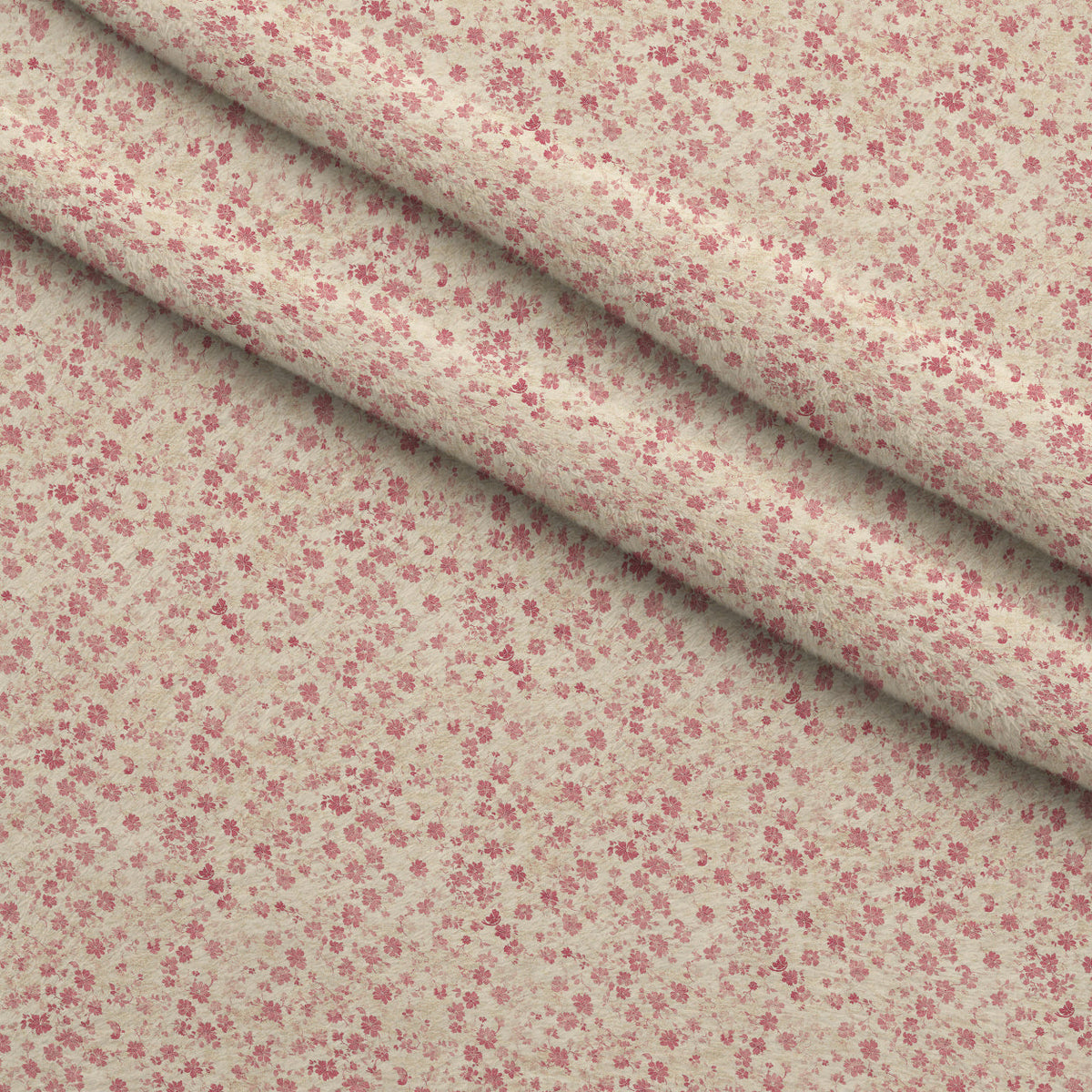 Faded Rose Pattern 2 Fleece Fabric — fleece fabric folded close-up preview (mv-fleece-v1:lying)