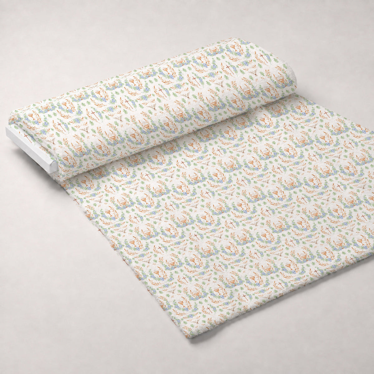 Faithful Blooms Pattern 12 Fleece Fabric — fleece fabric unrolled bolt preview (mv-fleece-v1:bolt)