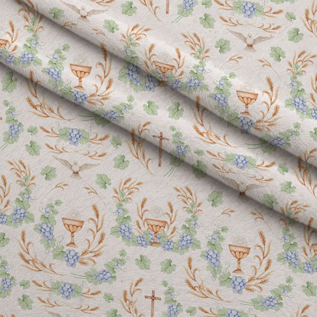 Faithful Blooms Pattern 12 Fleece Fabric — fleece fabric folded close-up preview (mv-fleece-v1:lying)