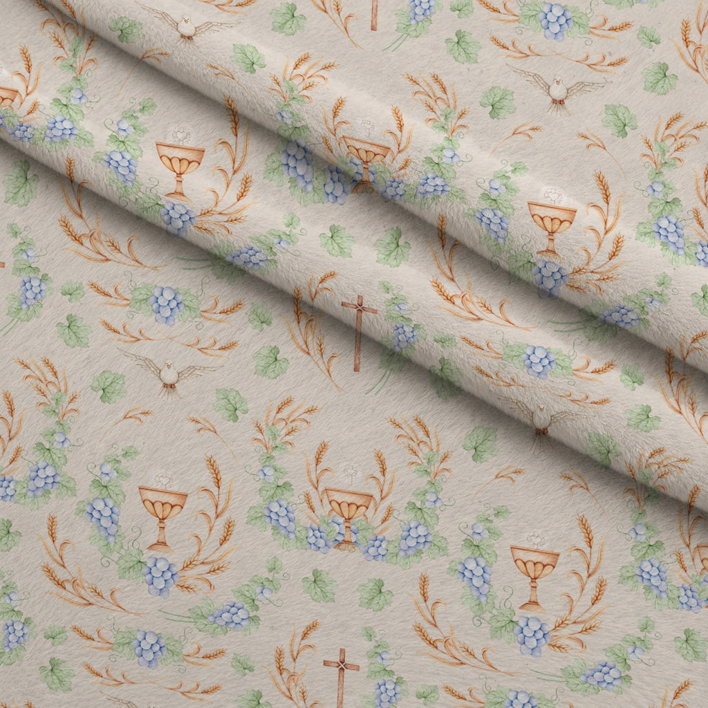 Faithful Blooms Pattern 13 Fleece Fabric — fleece fabric folded close-up preview (mv-fleece-v1:lying)