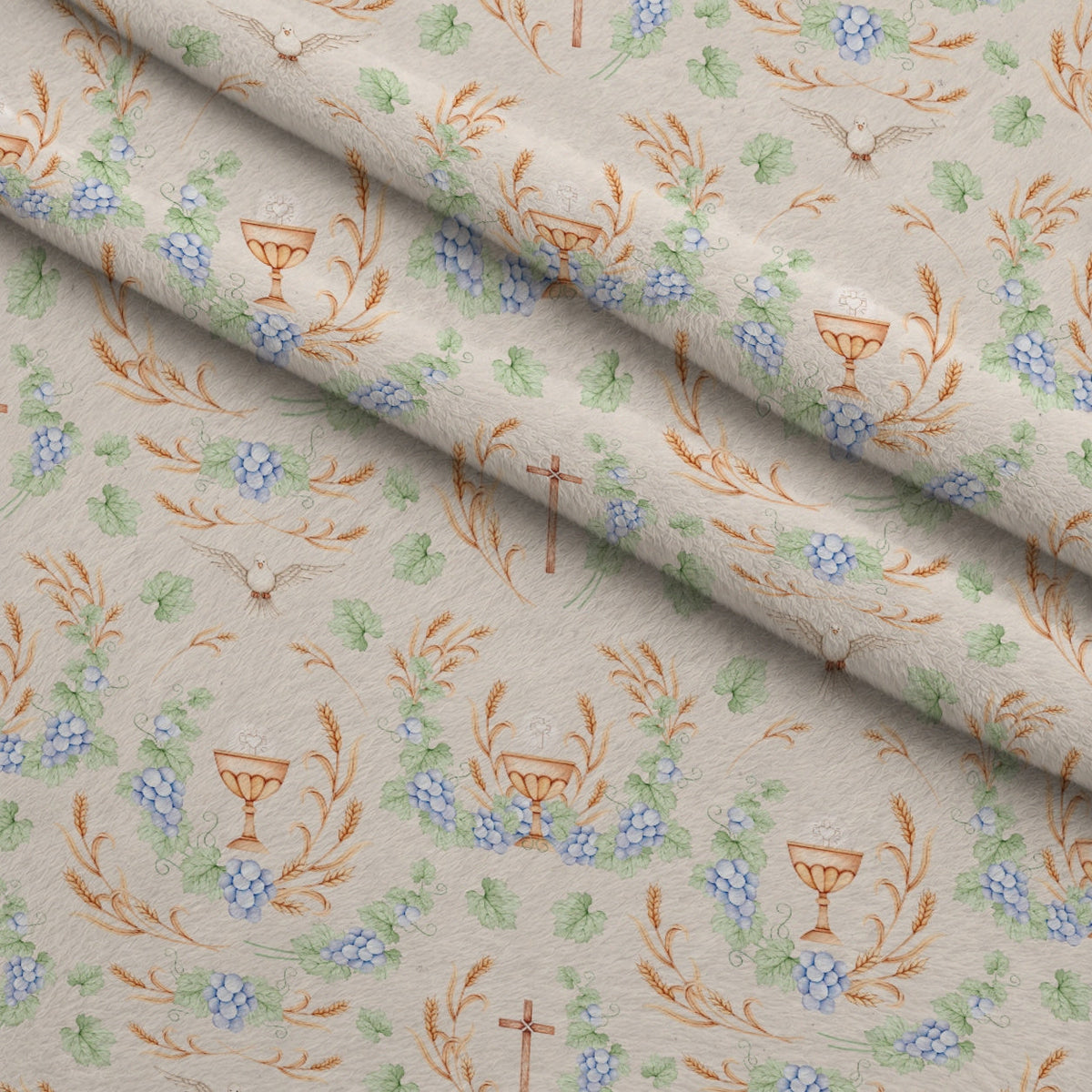 Faithful Blooms Pattern 13 Fleece Fabric — fleece fabric folded close-up preview (mv-fleece-v1:lying)