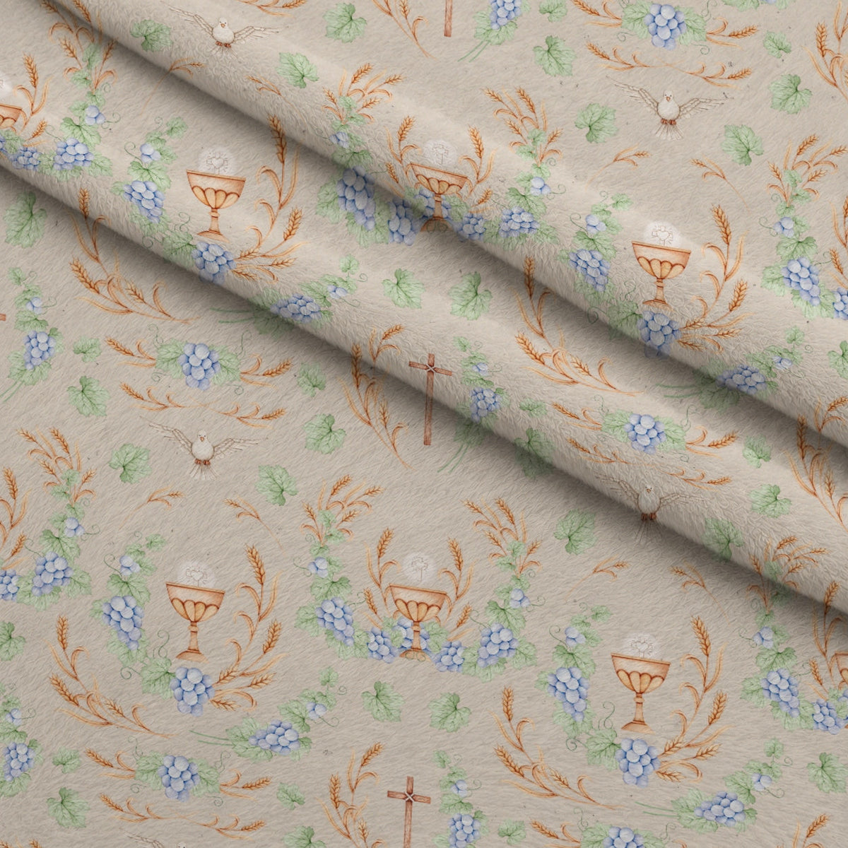 Faithful Blooms Pattern 14 Fleece Fabric — fleece fabric folded close-up preview (mv-fleece-v1:lying)