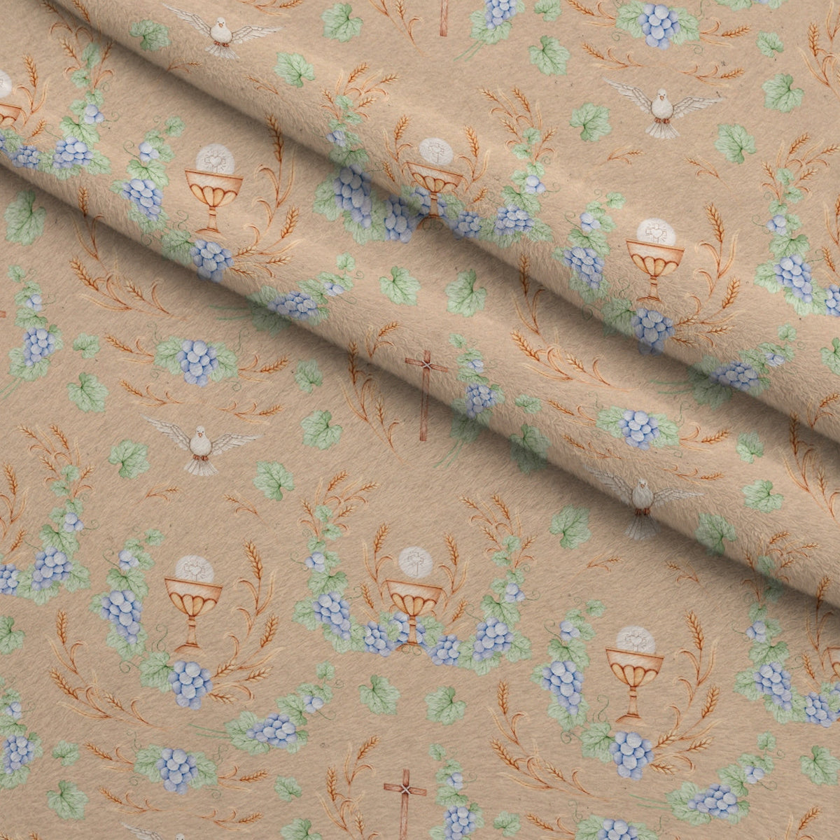 Faithful Blooms Pattern 16 Fleece Fabric — fleece fabric folded close-up preview (mv-fleece-v1:lying)