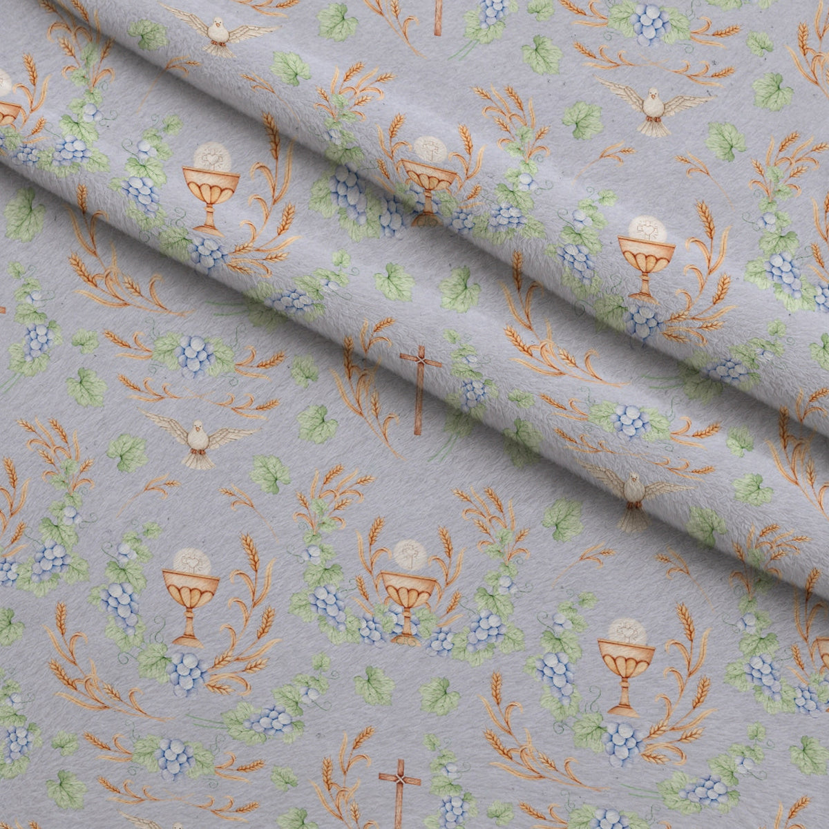Faithful Blooms Pattern 17 Fleece Fabric — fleece fabric folded close-up preview (mv-fleece-v1:lying)