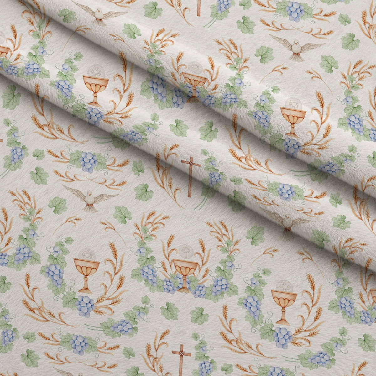 Faithful Blooms Pattern 18 Fleece Fabric — fleece fabric folded close-up preview (mv-fleece-v1:lying)