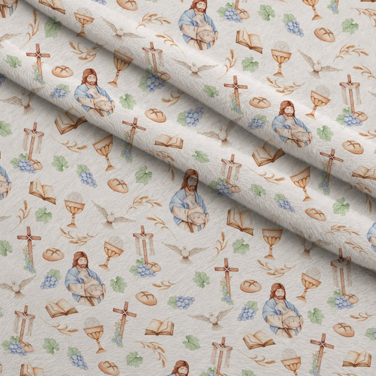 Faithful Blooms Pattern 19 Fleece Fabric — fleece fabric folded close-up preview (mv-fleece-v1:lying)