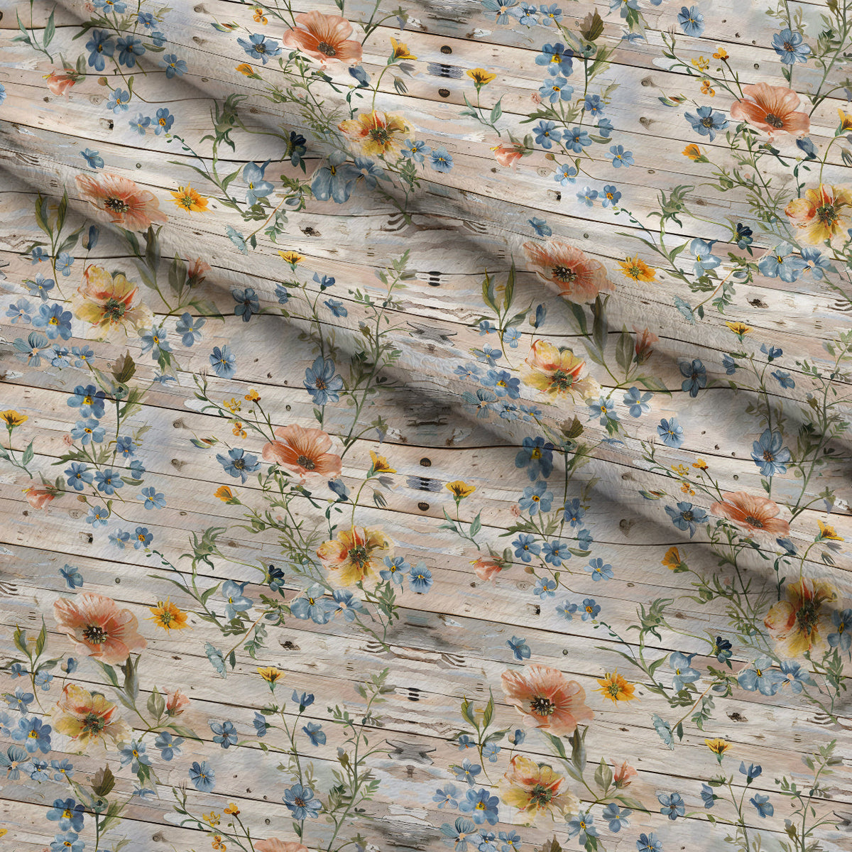Farmhouse Blooms Pattern 1 Fleece Fabric — fleece fabric folded close-up preview (mv-fleece-v1:lying)