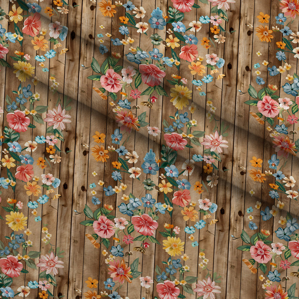 Farmhouse Blooms Pattern 5 Fleece Fabric — fleece fabric folded close-up preview (mv-fleece-v1:lying)