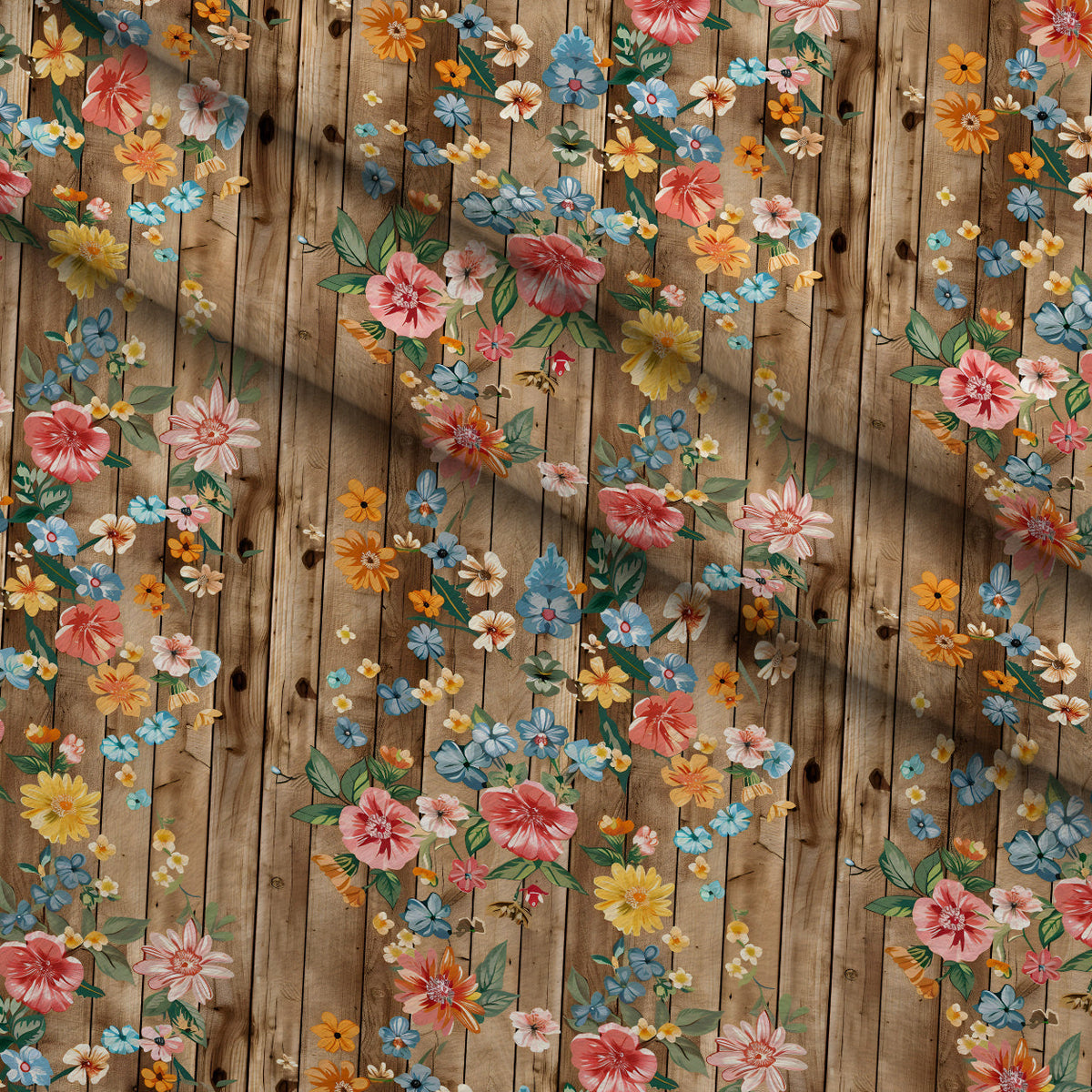 Farmhouse Blooms Pattern 5 Fleece Fabric — fleece fabric folded close-up preview (mv-fleece-v1:lying)