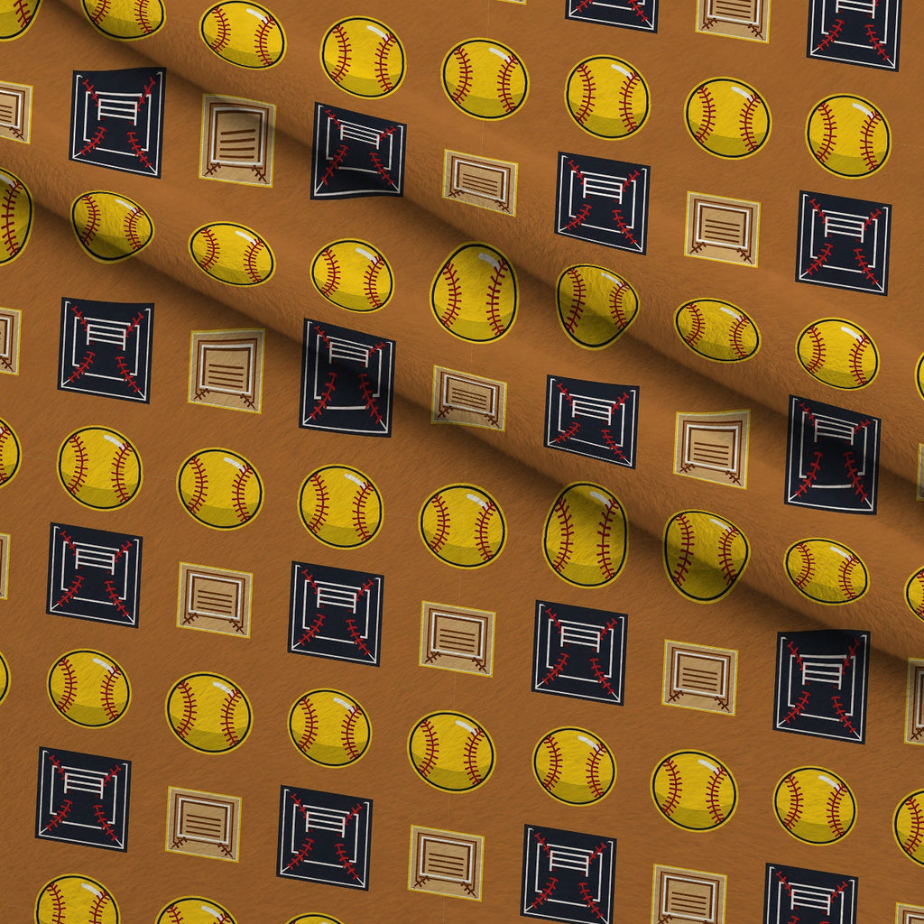 Fastpitch Fever Pattern 16 Fleece Fabric — fleece fabric folded close-up preview (mv-fleece-v1:lying)