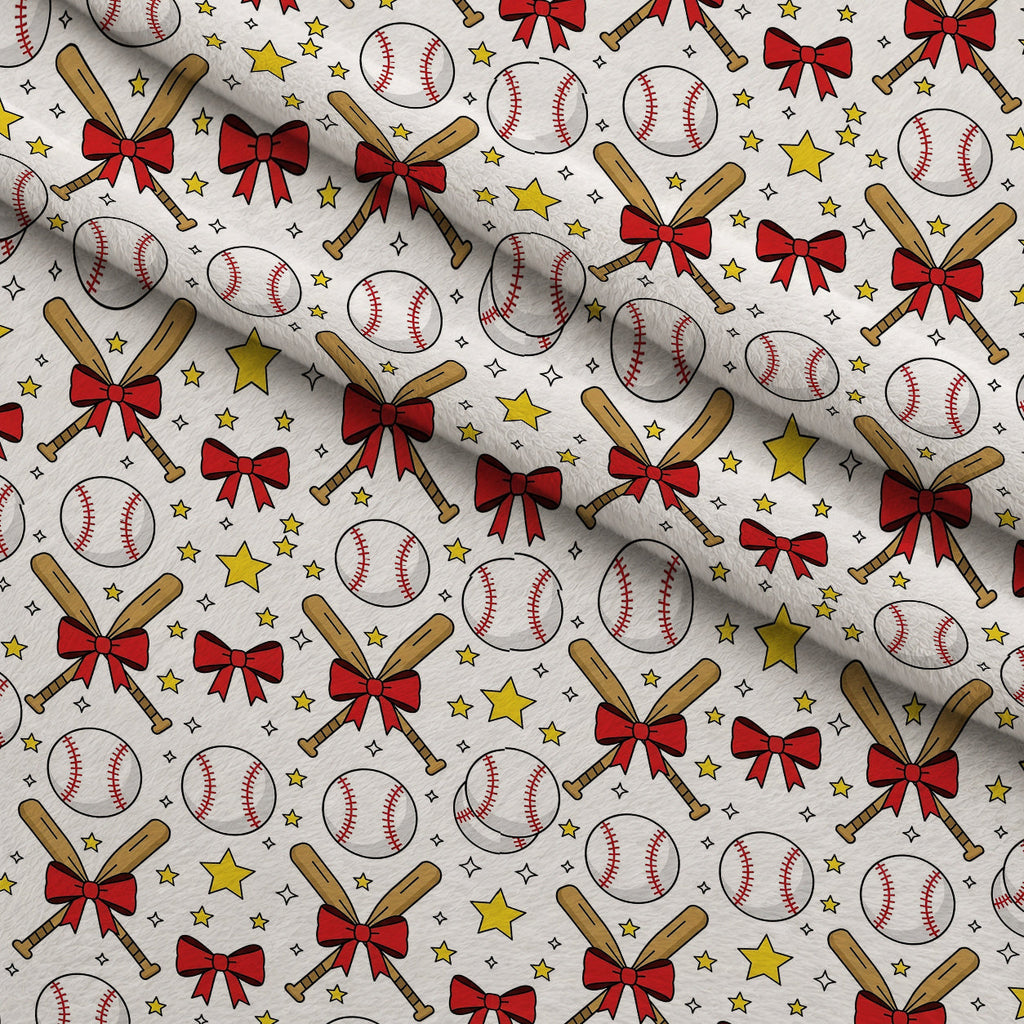 Fastpitch Fever Pattern 4 Fleece Fabric — fleece fabric folded close-up preview (mv-fleece-v1:lying)