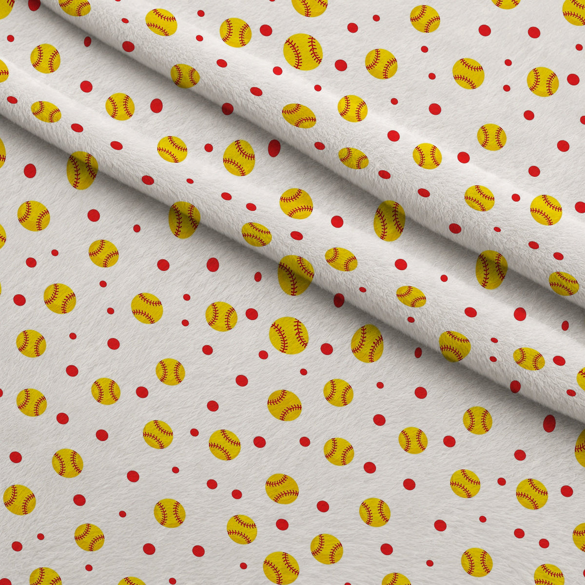 Fastpitch Fever Pattern 6 Fleece Fabric — fleece fabric folded close-up preview (mv-fleece-v1:lying)