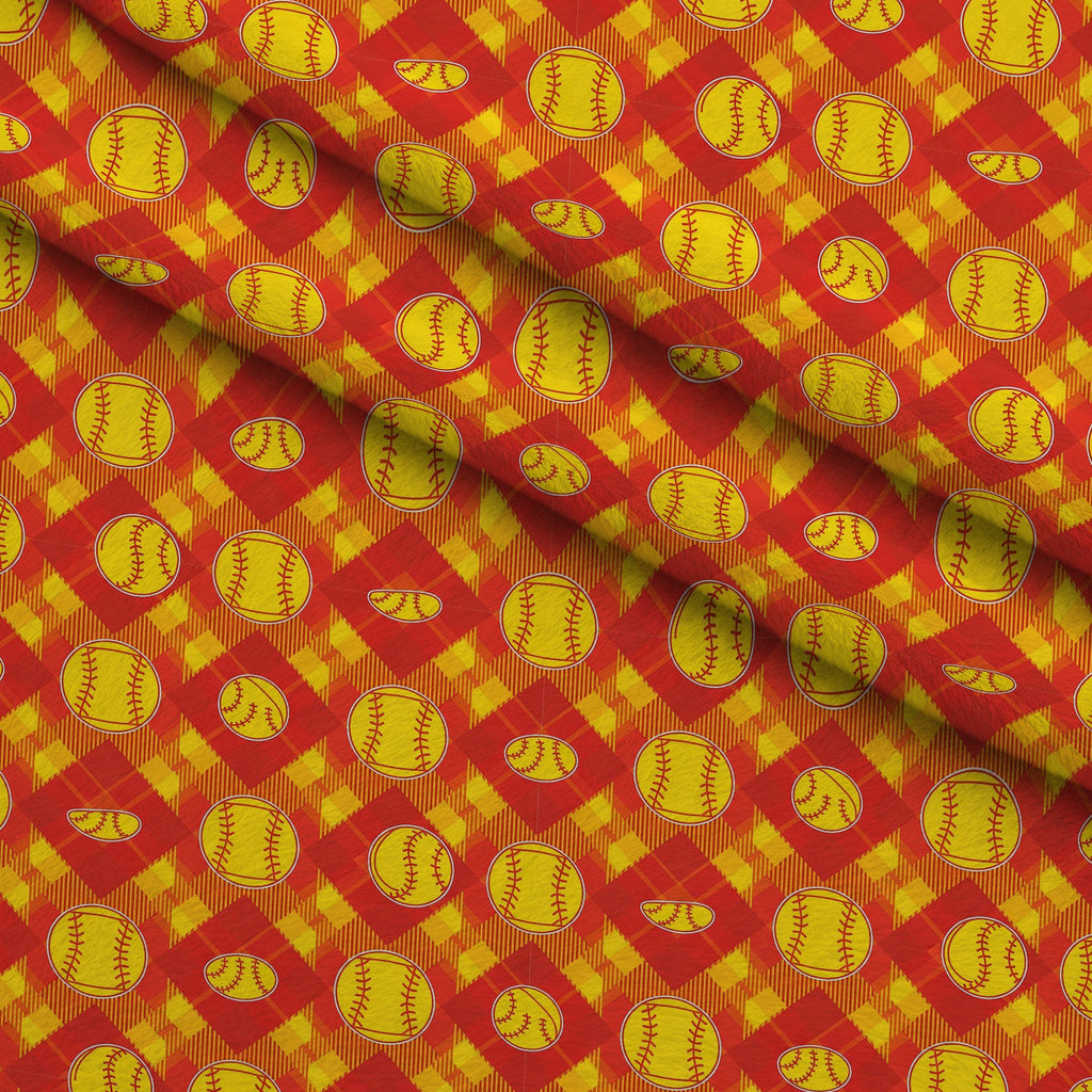 Fastpitch Fever Pattern 7 Fleece Fabric — fleece fabric folded close-up preview (mv-fleece-v1:lying)