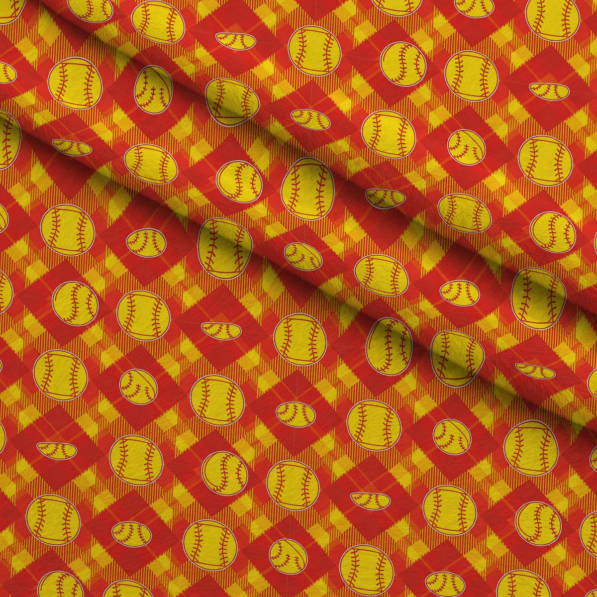 Fastpitch Fever Pattern 7 Fleece Fabric — fleece fabric folded close-up preview (mv-fleece-v1:lying)