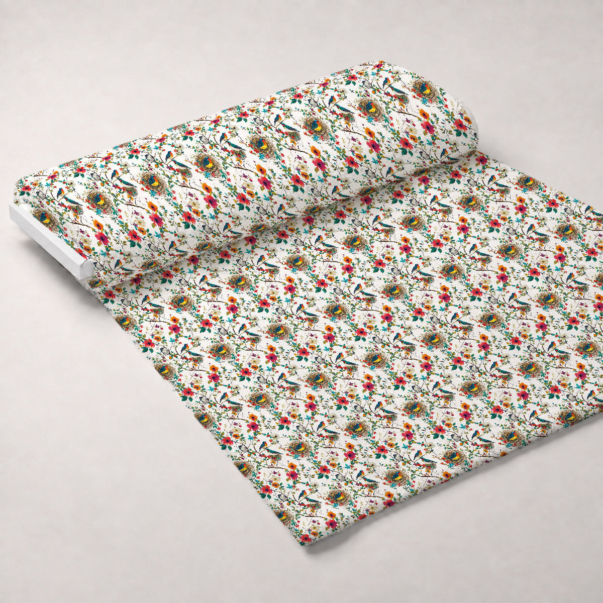 Feathered Blooms Pattern 7 Fleece Fabric — fleece fabric unrolled bolt preview (mv-fleece-v1:bolt)