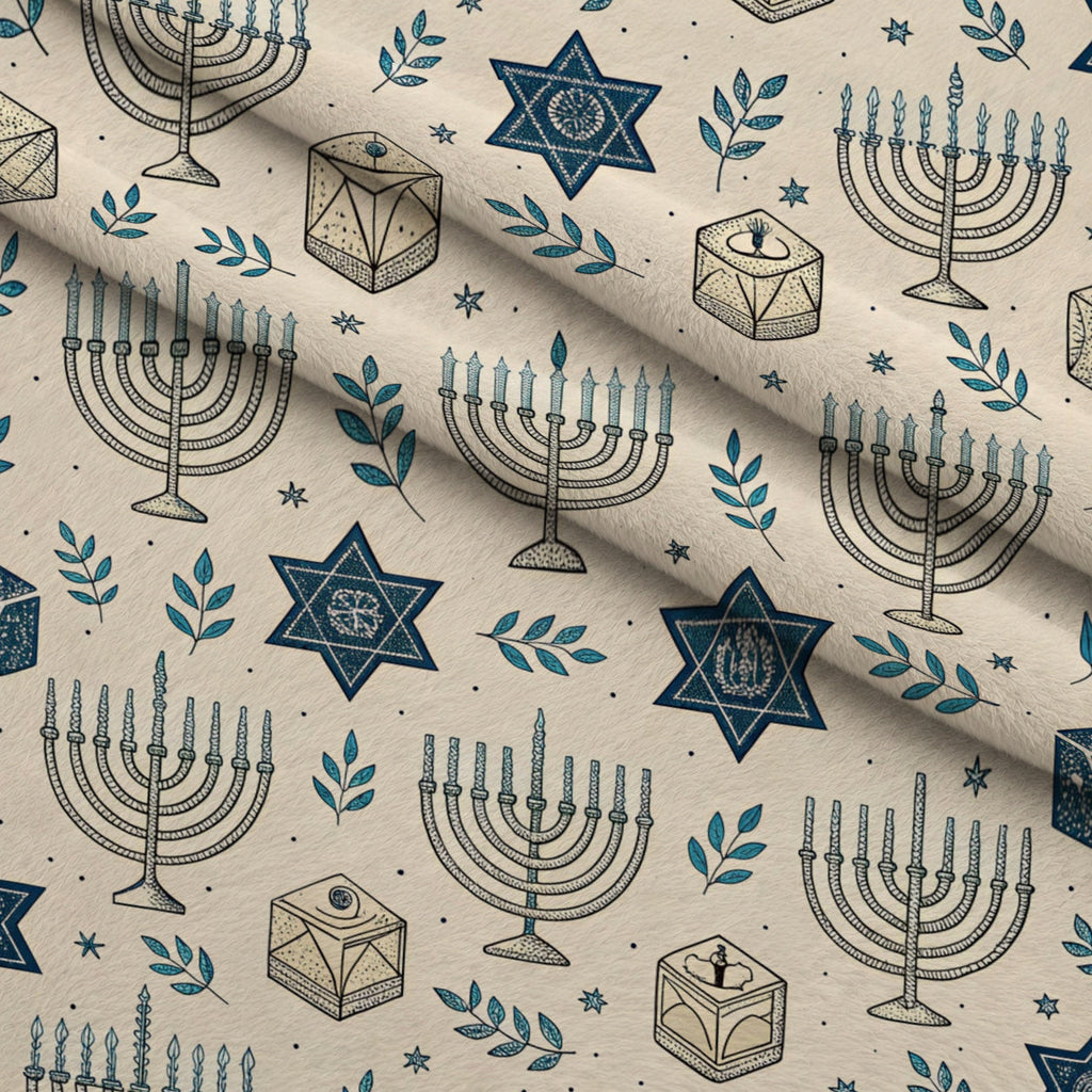 Festival of Lights Pattern 13 Fleece Fabric — fleece fabric folded close-up preview (mv-fleece-v1:lying)