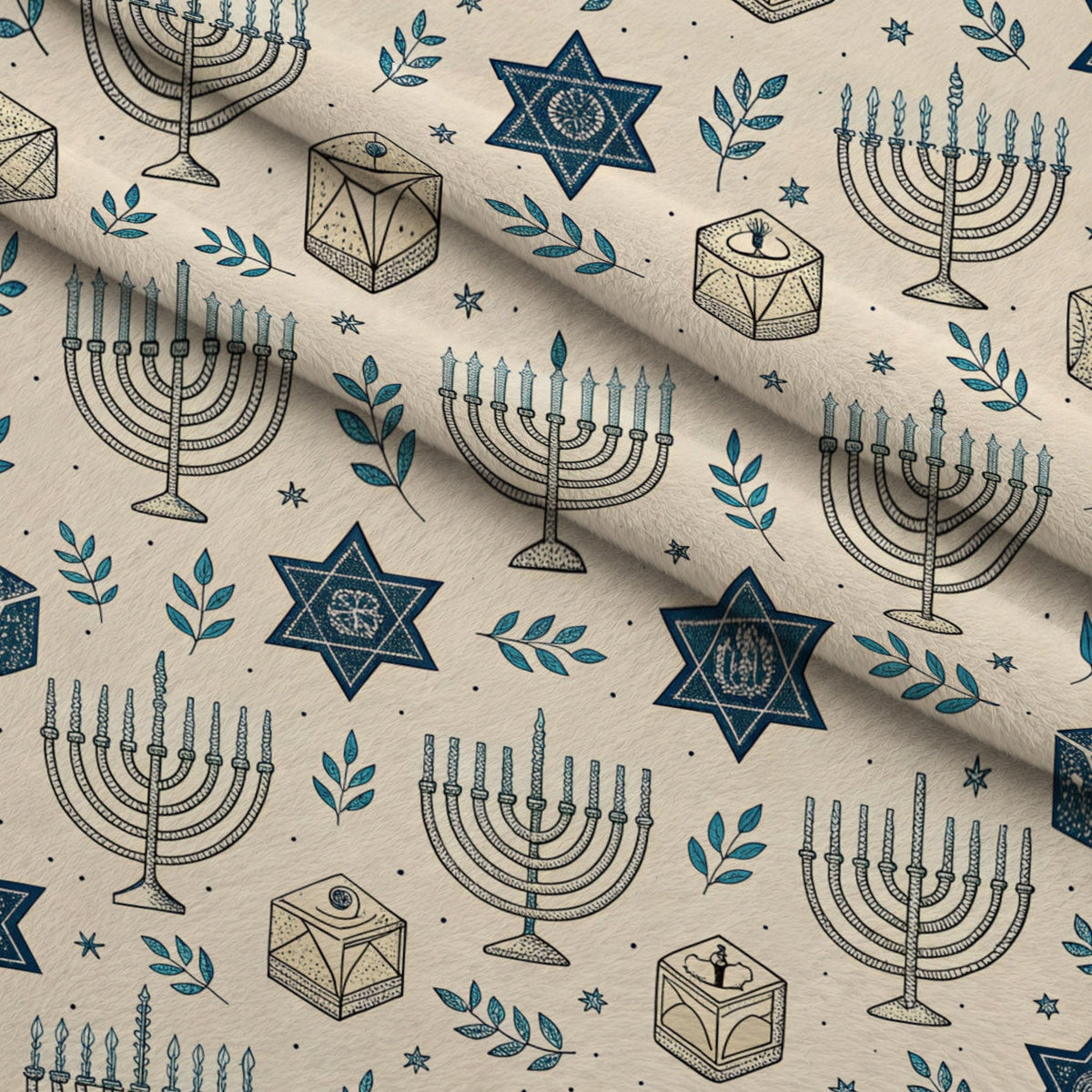 Festival of Lights Pattern 13 Fleece Fabric — fleece fabric folded close-up preview (mv-fleece-v1:lying)