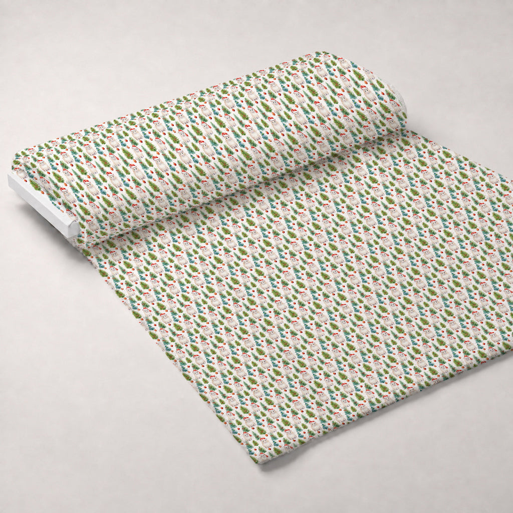 Festive Felines Pattern 1 Fleece Fabric — fleece fabric unrolled bolt preview (mv-fleece-v1:bolt)