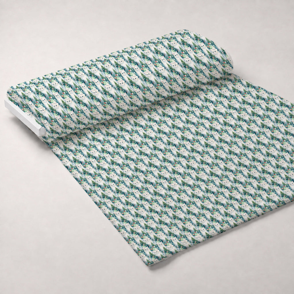 Festive Felines Pattern 12 Fleece Fabric — fleece fabric unrolled bolt preview (mv-fleece-v1:bolt)