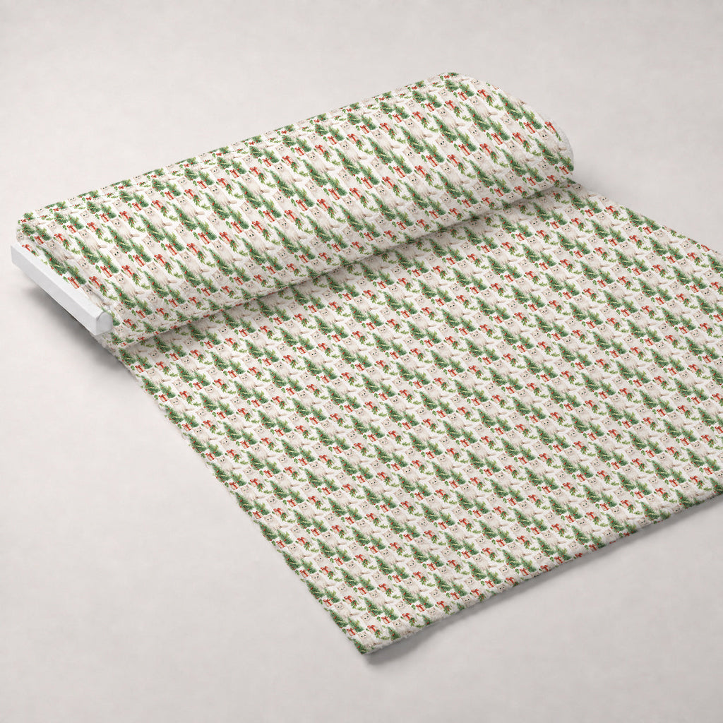 Festive Felines Pattern 4 Fleece Fabric — fleece fabric unrolled bolt preview (mv-fleece-v1:bolt)