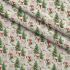 Festive Felines Pattern 4 Fleece Fabric — fleece fabric folded close-up preview (mv-fleece-v1:lying)