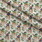 Festive Felines Pattern 7 Fleece Fabric — fleece fabric folded close-up preview (mv-fleece-v1:lying)