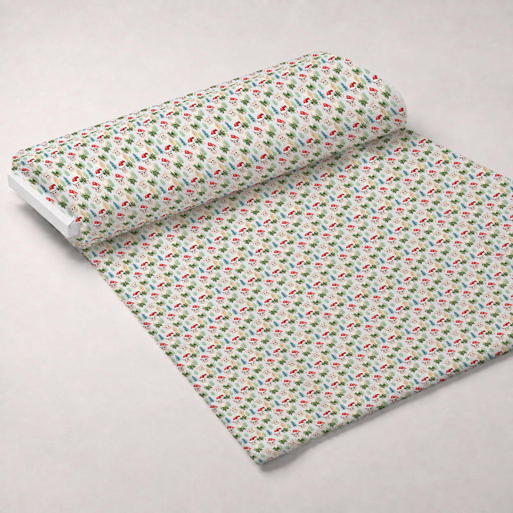 Festive Felines Pattern 9 Fleece Fabric — fleece fabric unrolled bolt preview (mv-fleece-v1:bolt)