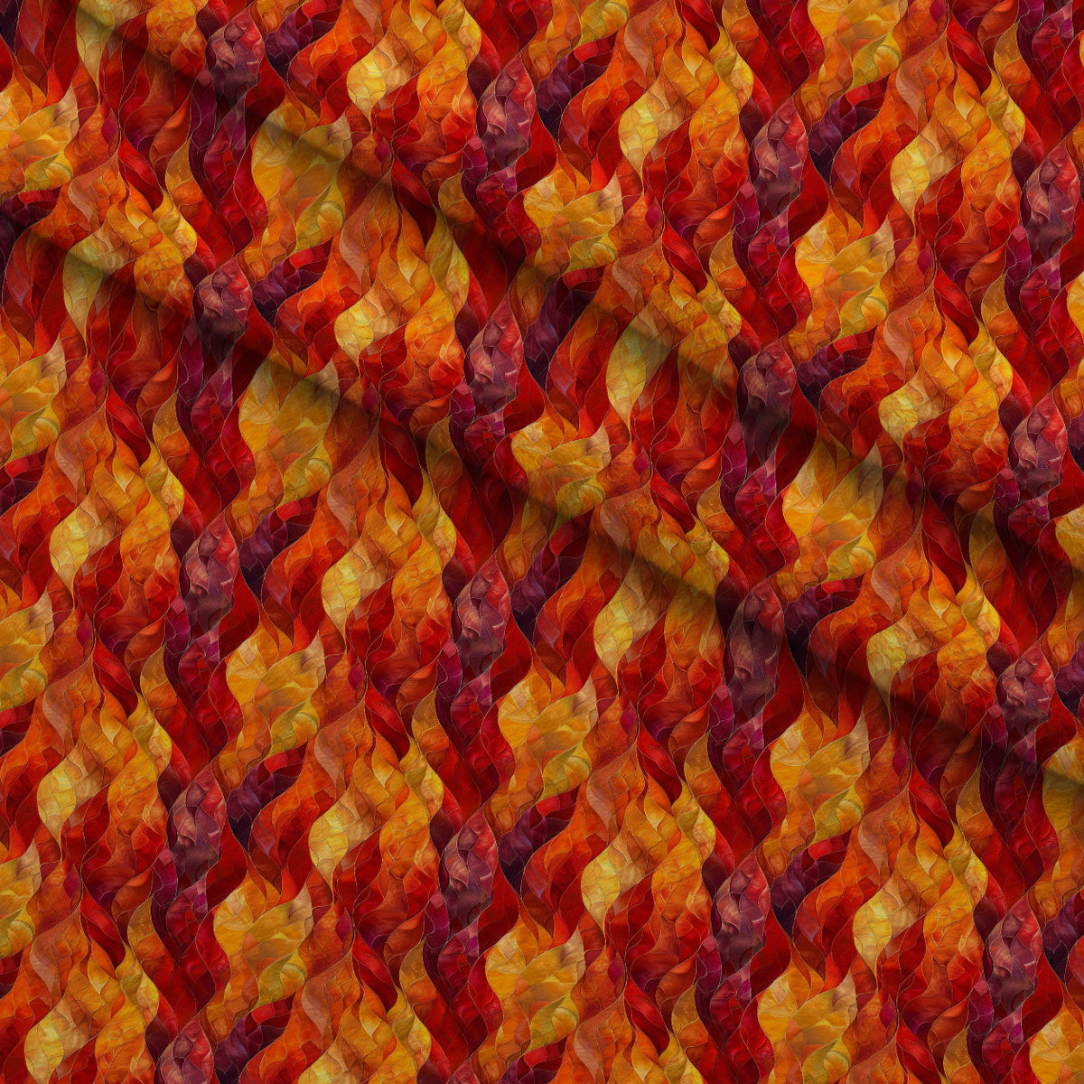 Fiery Foliage Pattern 10 Fleece Fabric — fleece fabric folded close-up preview (mv-fleece-v1:lying)