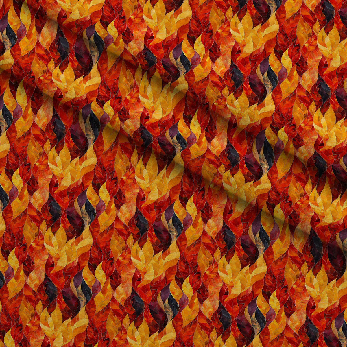 Fiery Foliage Pattern 12 Fleece Fabric — fleece fabric folded close-up preview (mv-fleece-v1:lying)