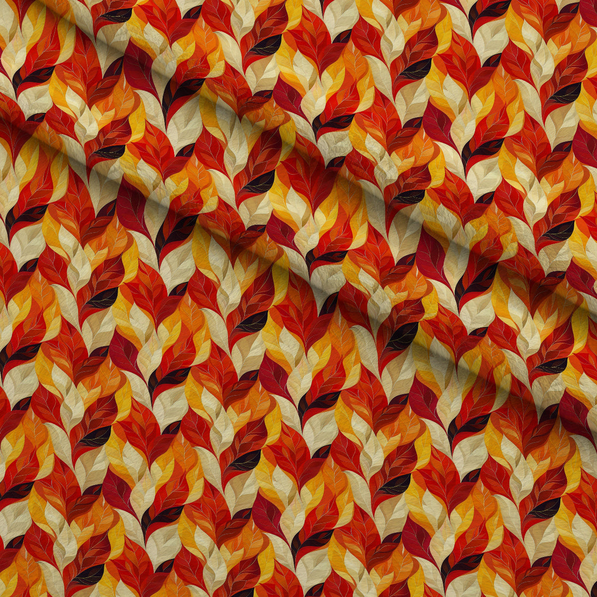 Fiery Foliage Pattern 7 Fleece Fabric — fleece fabric folded close-up preview (mv-fleece-v1:lying)