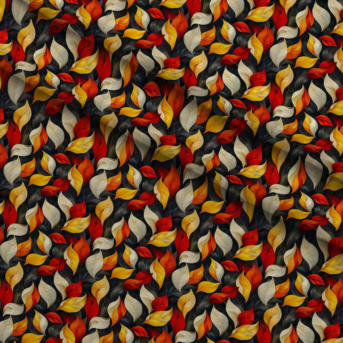 Fiery Foliage Pattern 9 Fleece Fabric — fleece fabric folded close-up preview (mv-fleece-v1:lying)