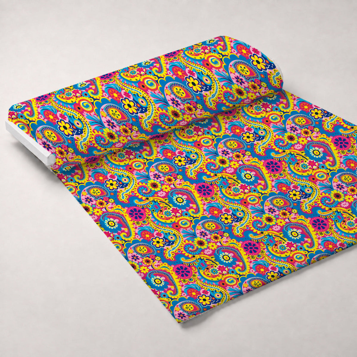 Fiesta Blooms Pattern 1 Fleece Fabric — fleece fabric unrolled bolt preview (mv-fleece-v1:bolt)