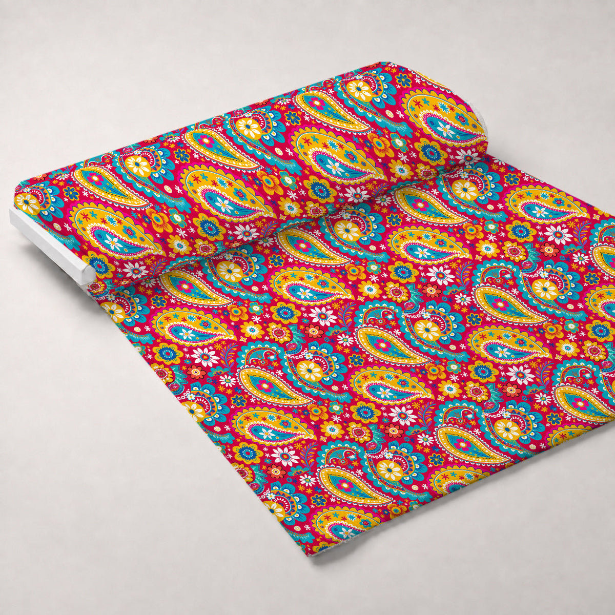 Fiesta Blooms Pattern 12 Fleece Fabric — fleece fabric unrolled bolt preview (mv-fleece-v1:bolt)