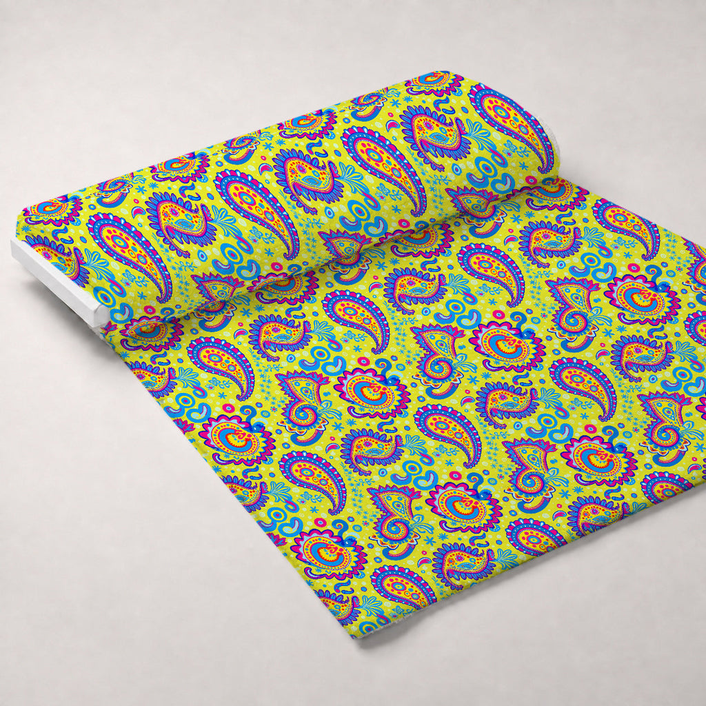 Fiesta Blooms Pattern 13 Fleece Fabric — fleece fabric unrolled bolt preview (mv-fleece-v1:bolt)