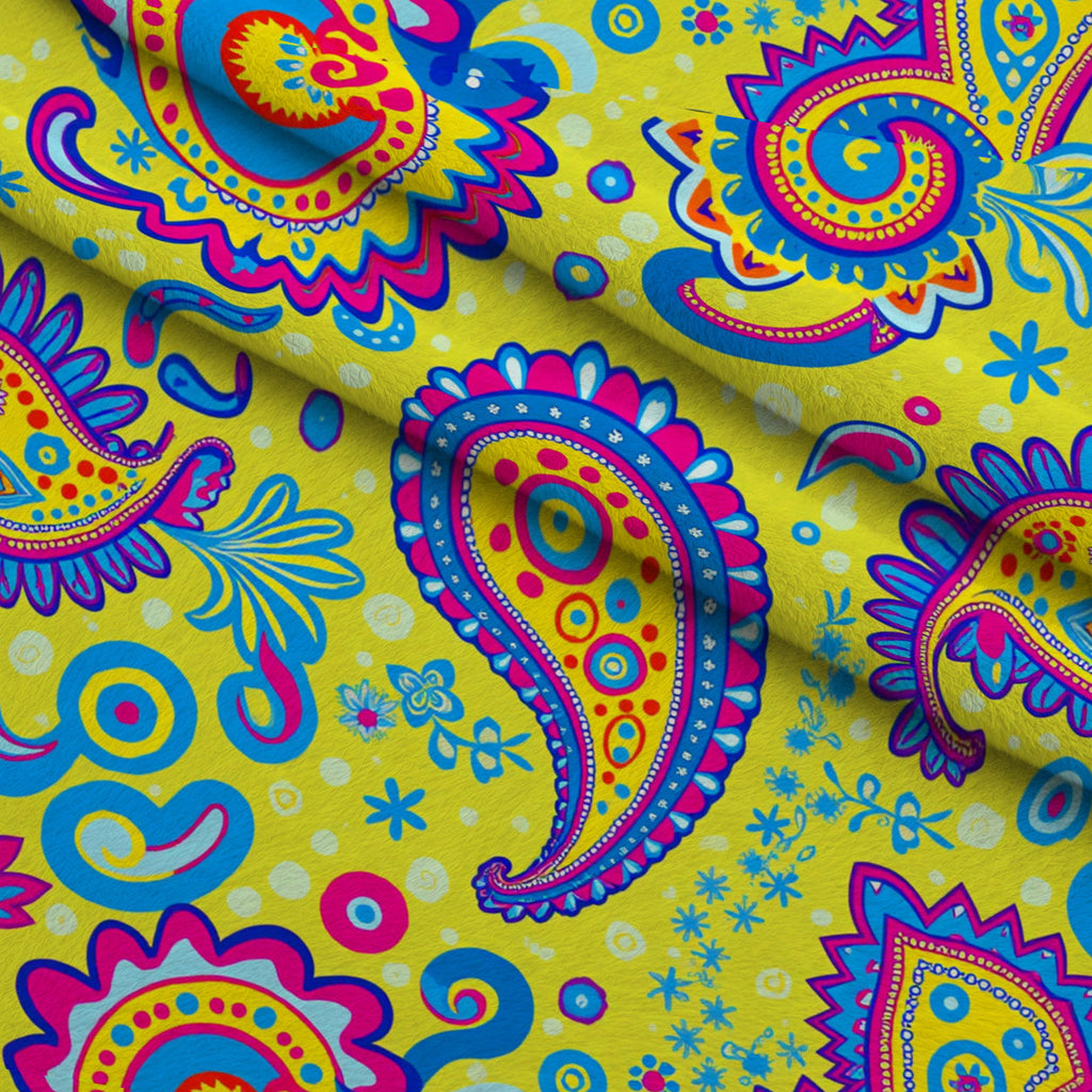 Fiesta Blooms Pattern 13 Fleece Fabric — fleece fabric folded close-up preview (mv-fleece-v1:lying)