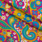 Fiesta Blooms Pattern 14 Fleece Fabric — fleece fabric folded close-up preview (mv-fleece-v1:lying)