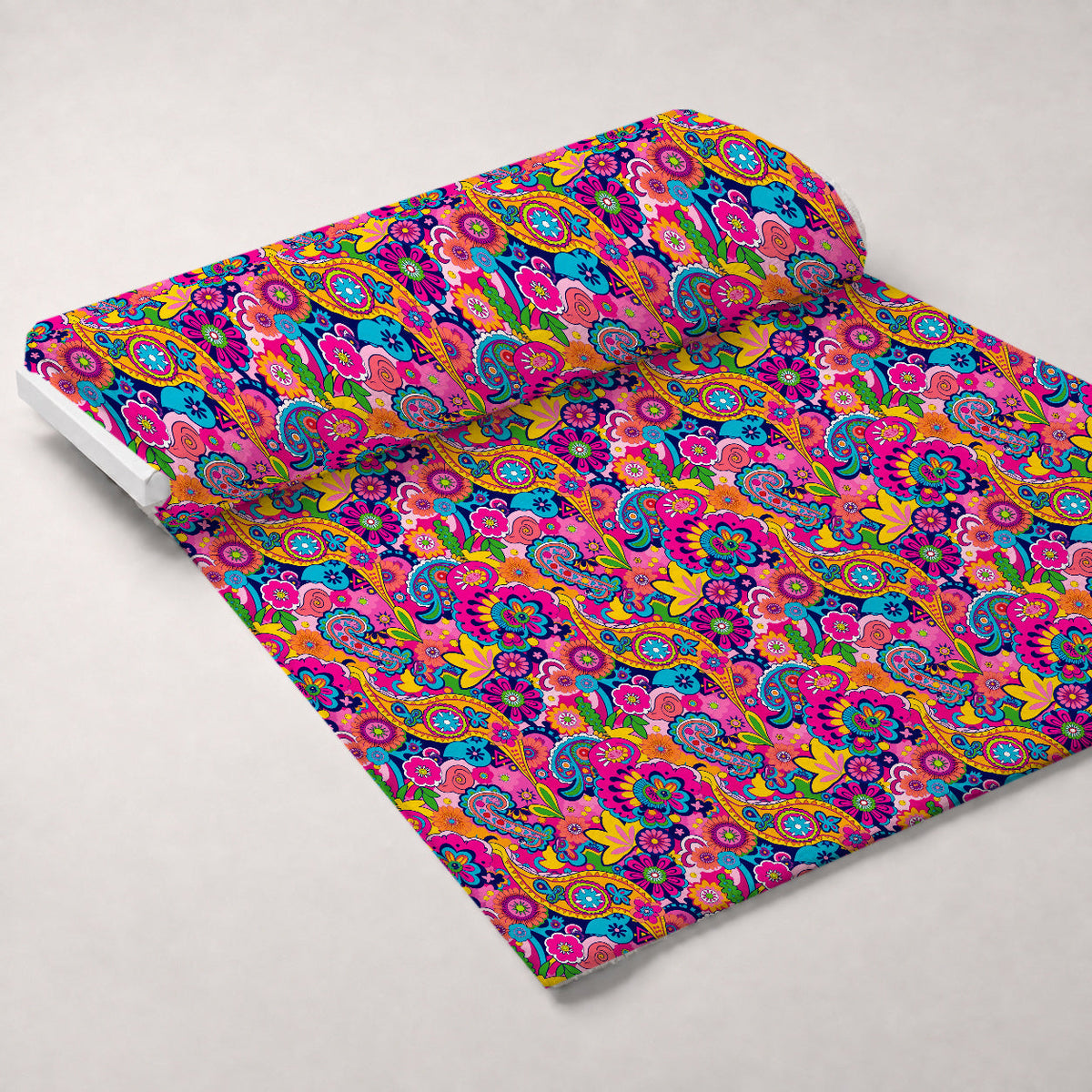 Fiesta Blooms Pattern 16 Fleece Fabric — fleece fabric unrolled bolt preview (mv-fleece-v1:bolt)