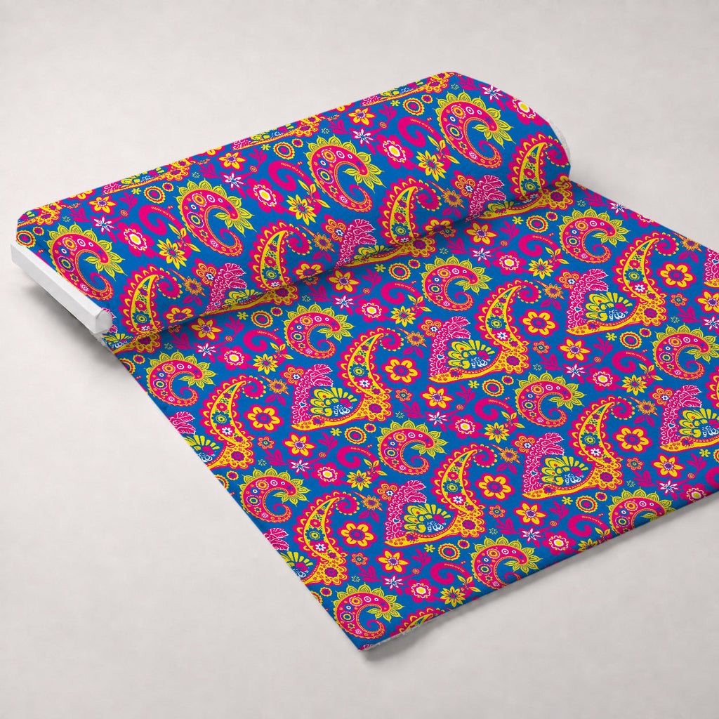 Fiesta Blooms Pattern 17 Fleece Fabric — fleece fabric unrolled bolt preview (mv-fleece-v1:bolt)